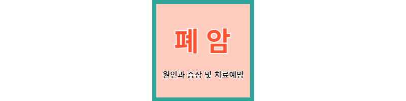  폐암 원인과 증상 및  치료 예방