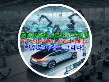 현대자동차&#44; 2024년 호재 및 주가 전 상승세와 보스턴 다이내믹스 인수로 미래를 그리다!