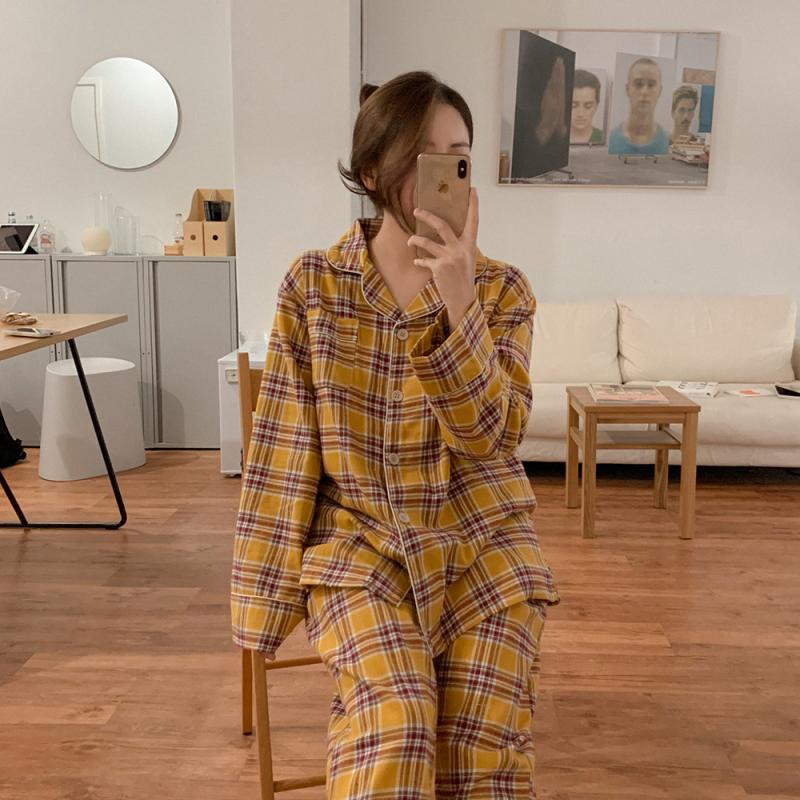 쥬니쥬 J’eu 메종 타탄체크 파자마세트