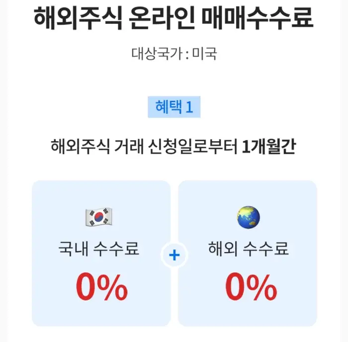 한국투자증권-수수료혜택-1개월