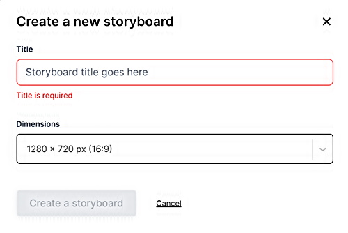 StoryTribe │스토리보드 제목과 비율 결정