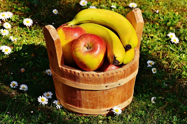 바나나와 사과 사진