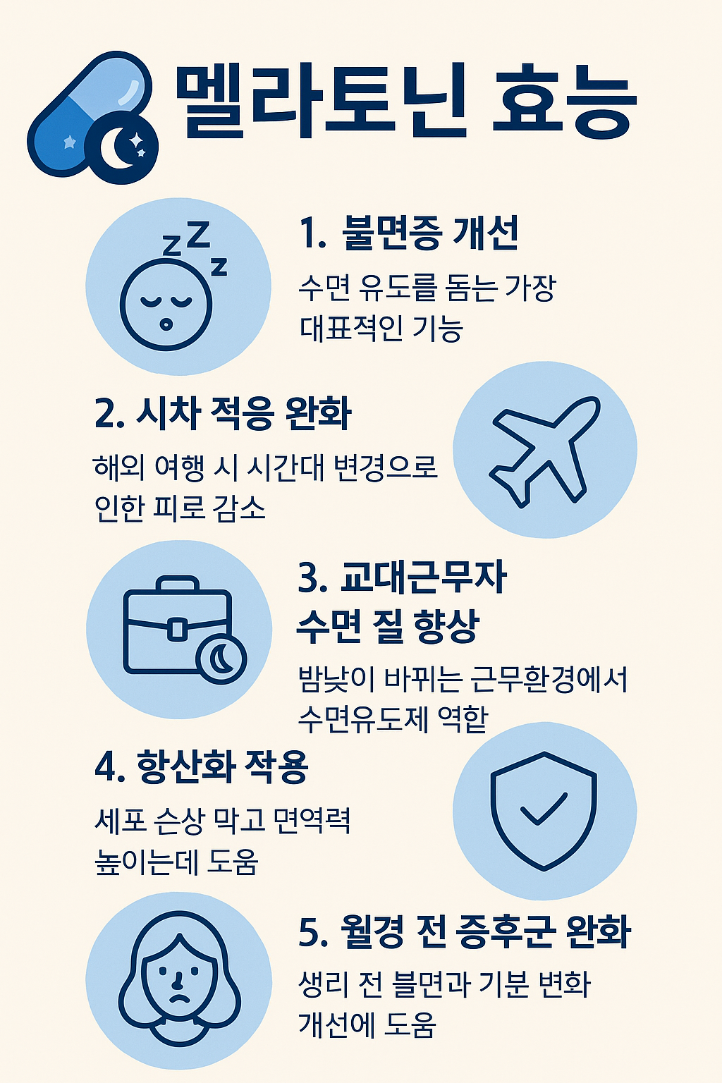 멜라토닌 부작용 주의사항 이미지