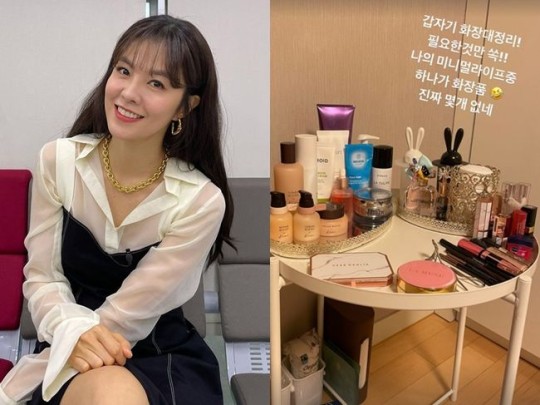  김성은, 여배우 화장대가 이렇게 간소? “바닥에 앉아서 로션 발라” [SNS컷]