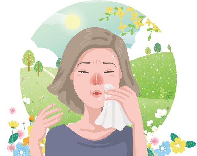 환절기-알레르기-비염-호소하는-중년-여성