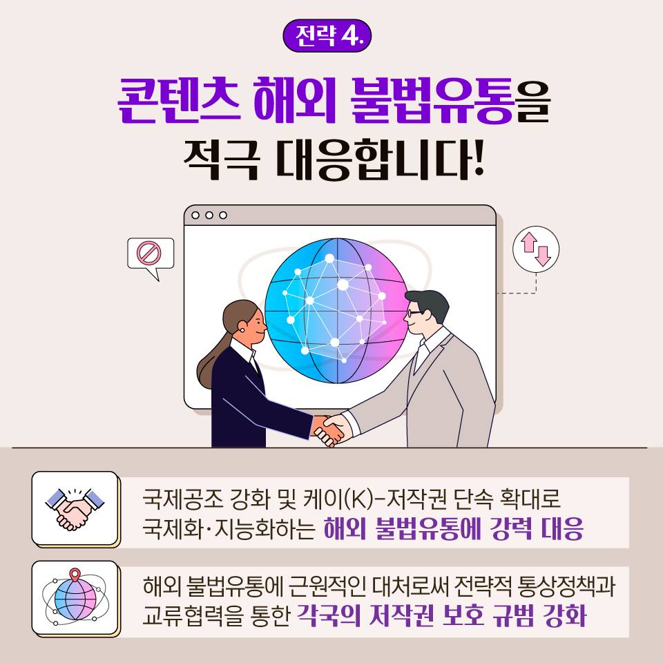 콘텐츠 해외 불법유통을 적극 대응합니다!