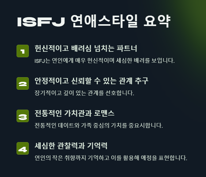ISFJ 연애스타일