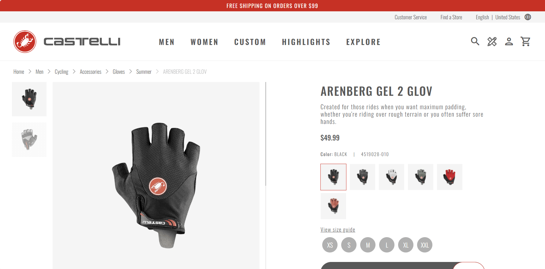 Castelli Arenberg Gel 2