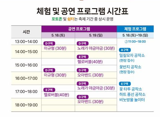 한강 서래섬 유채꽃 축제 프로그램