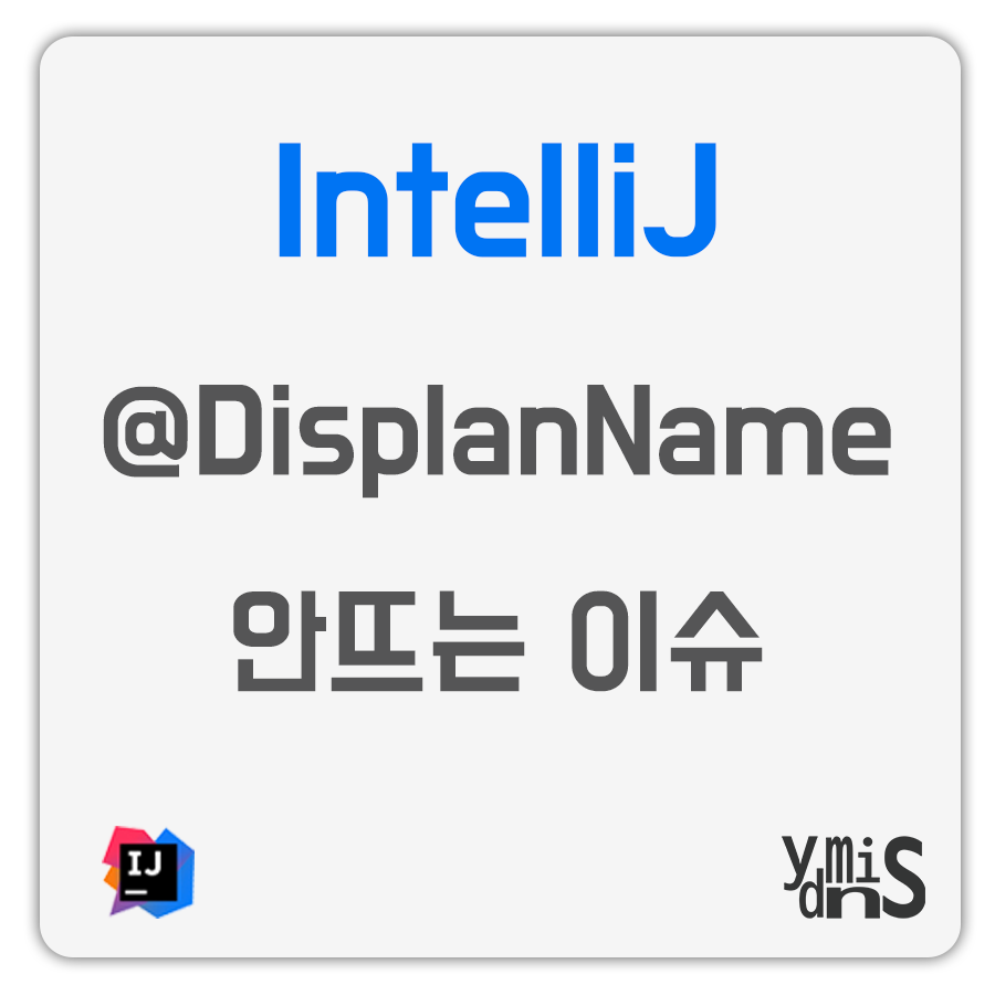 IntelliJ DisplayName 안뜨는 이슈 썸네일 이미지이다.