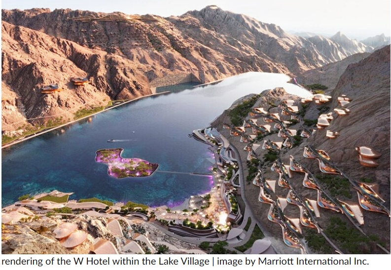 사우디의 미래&nbsp;지향적인&nbsp;네옴 스키&nbsp;리조트와 메리어트 최초의 W 호텔 VIDEO: Marriott&rsquo;s first W hotel in saudi arabia to debut within NEOM trojena&#39;s futuristic ski resort