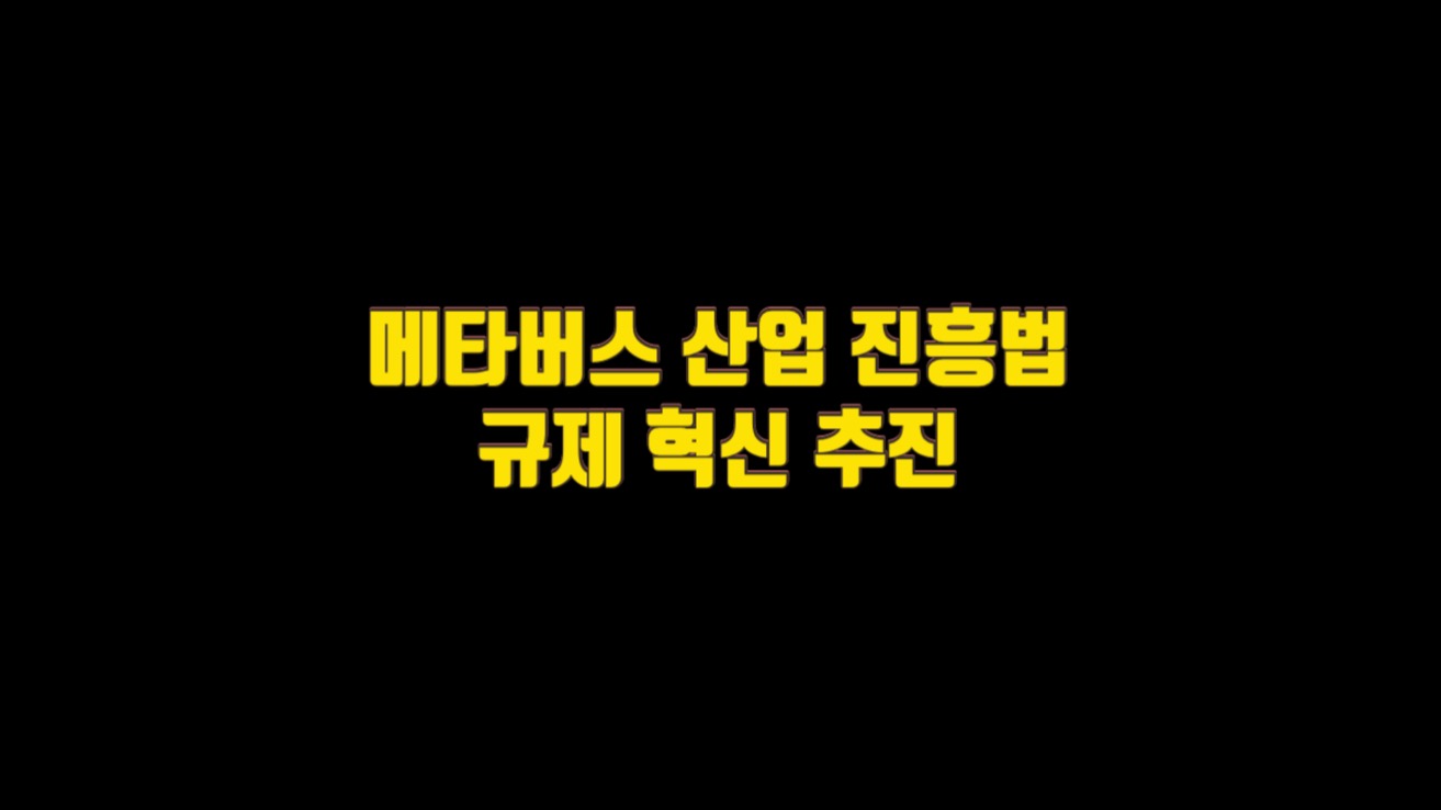  메타버스 산업 진흥법으로 규제 혁신 추진