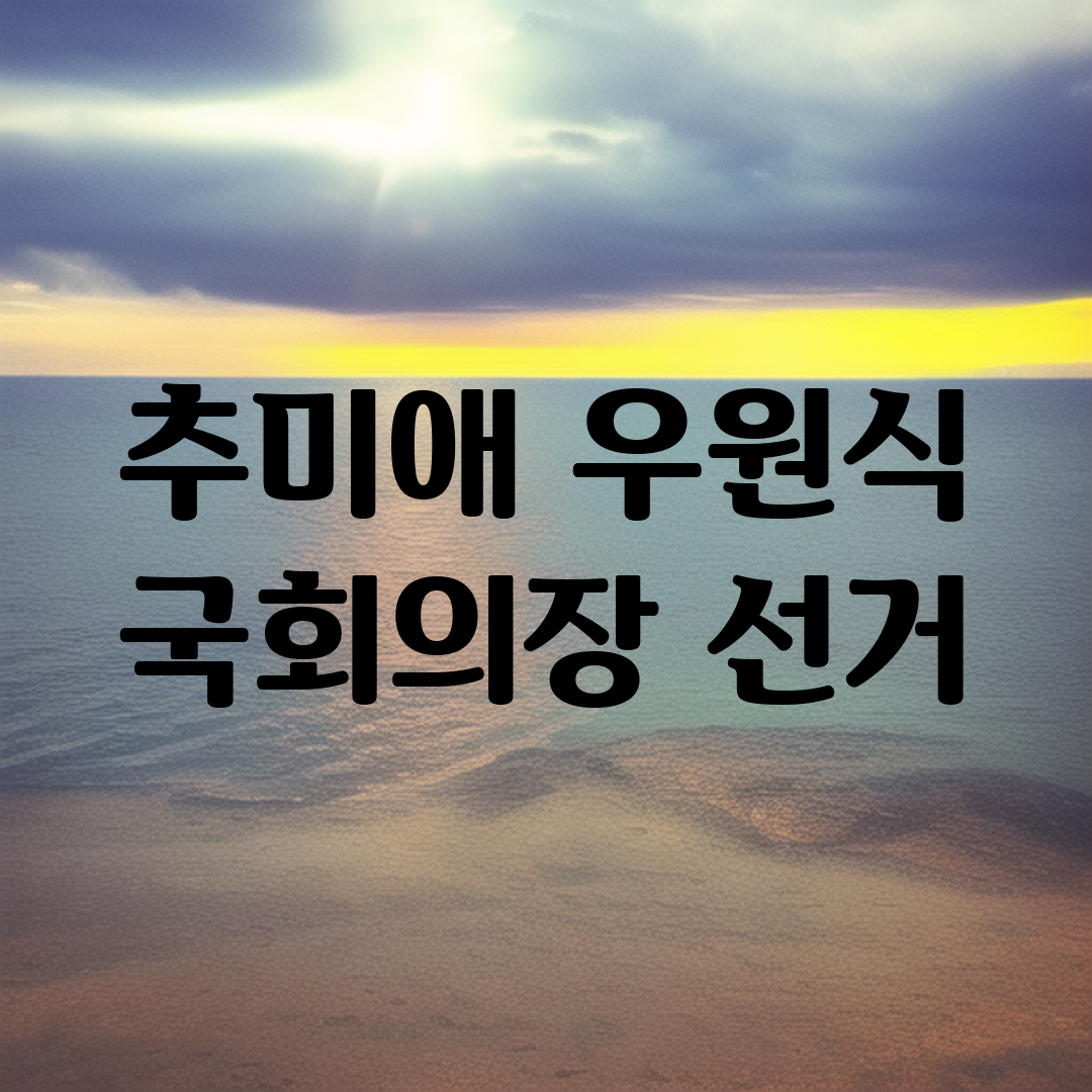 추미애 우원식 국회의장 선거
