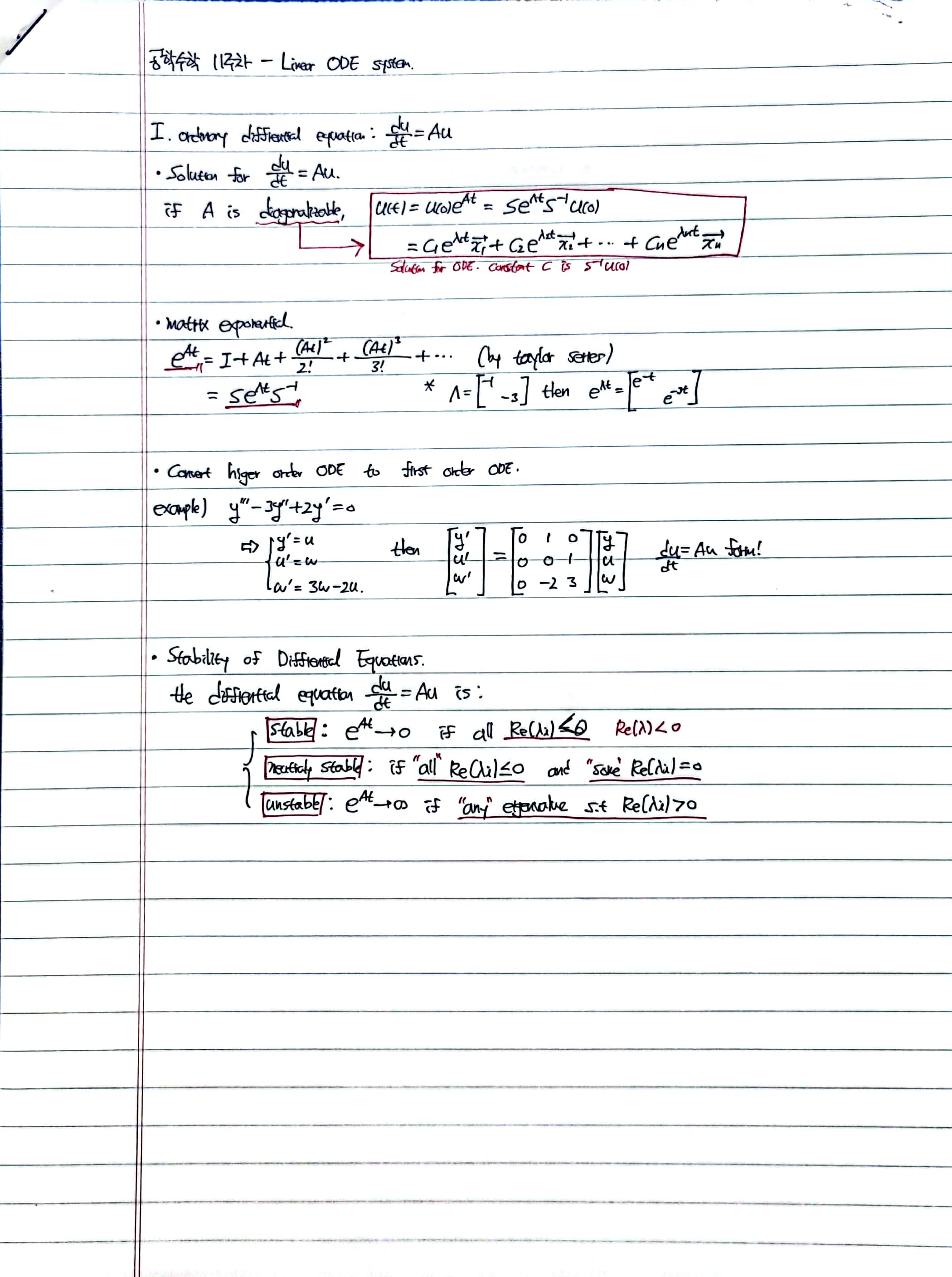  Linear ODE system