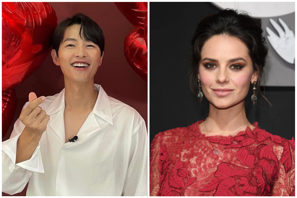 송중기와 케이티 루이스 손더스의 웨딩 사진