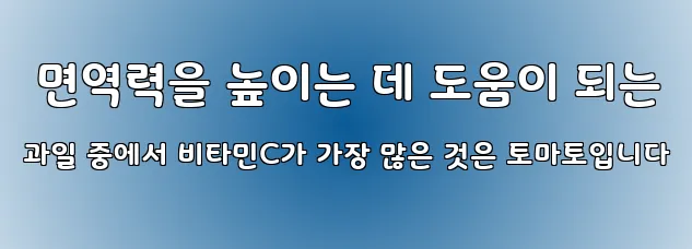  면역력을 높이는 데 도움이 되는 과일 중에서 비타민C가 가장 많은 것은 토마토입니다