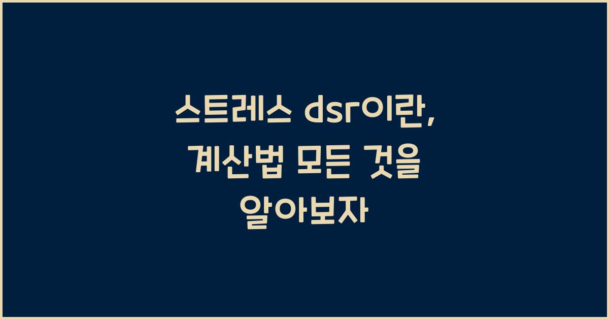 스트레스 dsr이란, 계산법