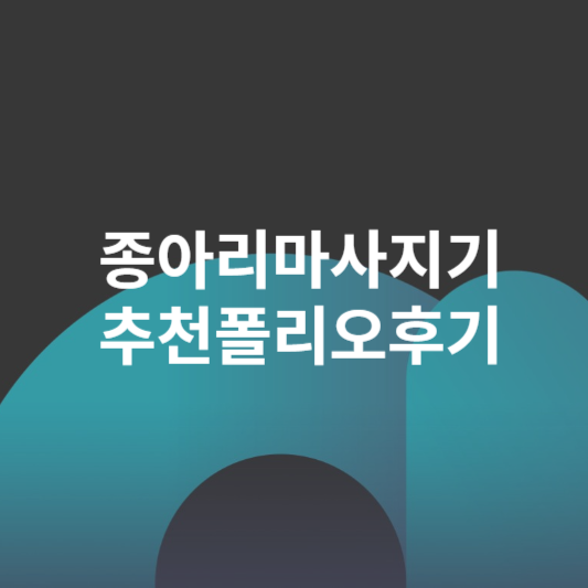 종아리 마사지기 추천 폴리오 후기