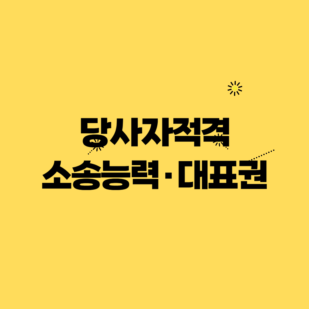 당사자적격·소송능력·대표권