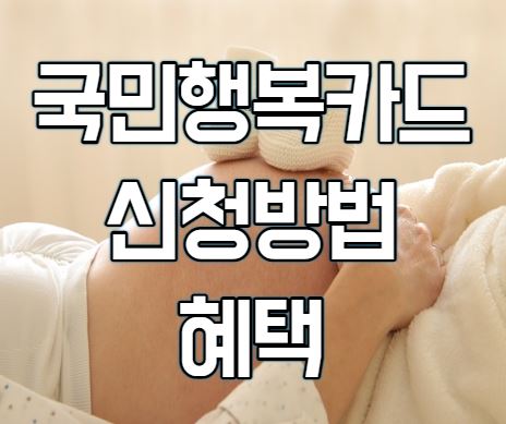  국민행복카드 신청방법과 혜택 총정리(feat.임산부)