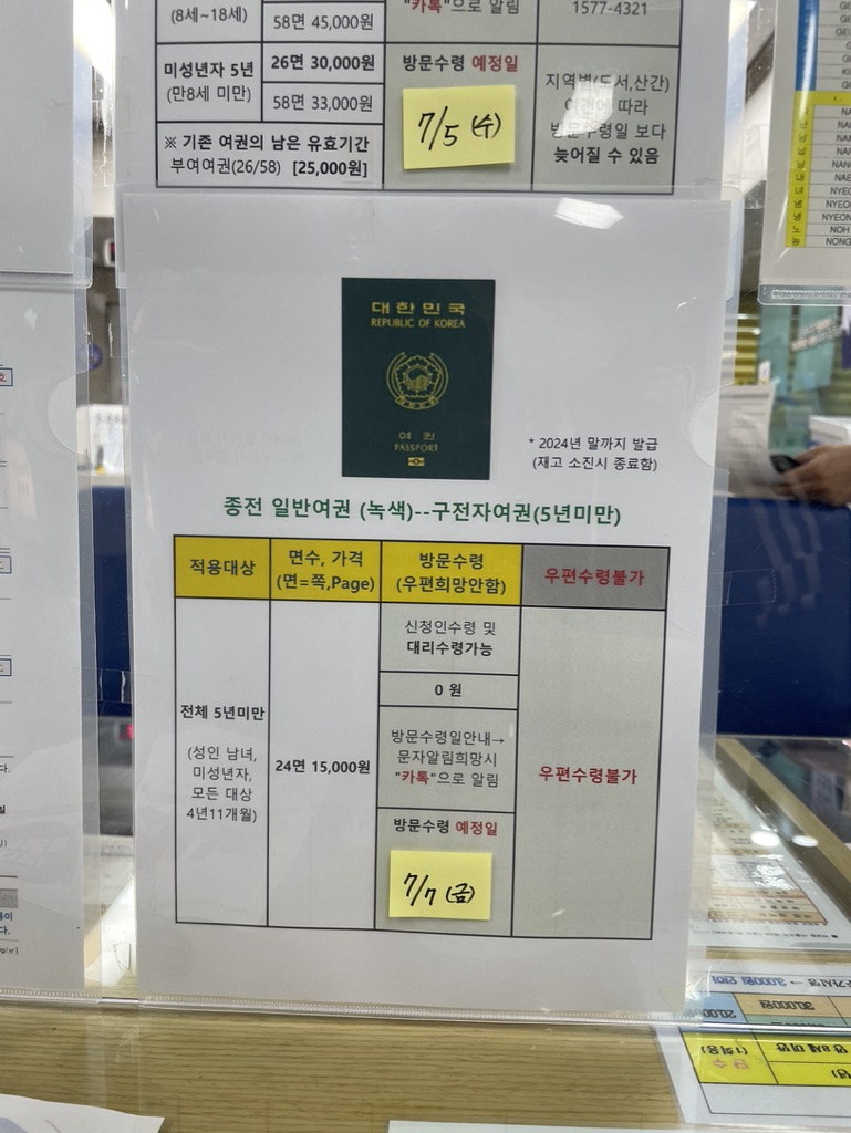 인천미추홀 구청 여권 수령일 확인