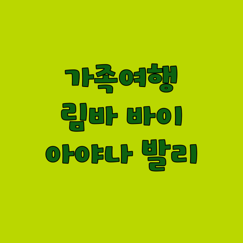 가족과 함께하는 여행에 적합한 림바 