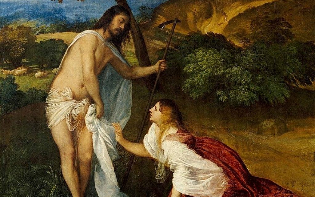 Illustrative: Detail from &#39;Noli me tangere&#39; by Titian&#44; c. 1512&#44; depicting a meeting between Jesus and Mary Magdalene. (public domain via wikipedia)