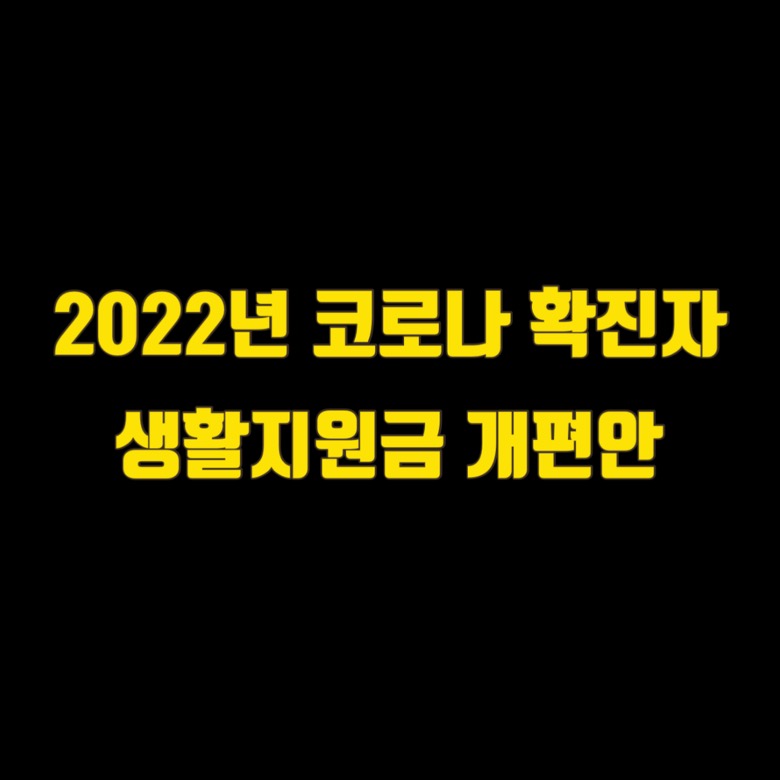  2022년 코로나 확진자 생활지원금 개편안