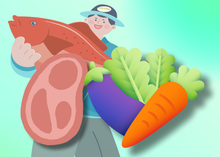 생선-야채-고기-그림