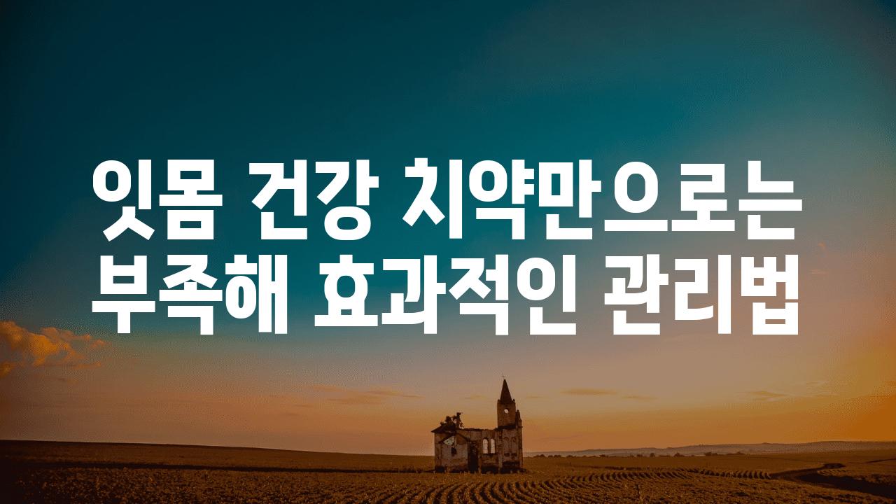 잇몸 건강 치약만으로는 부족해 효과적인 관리법