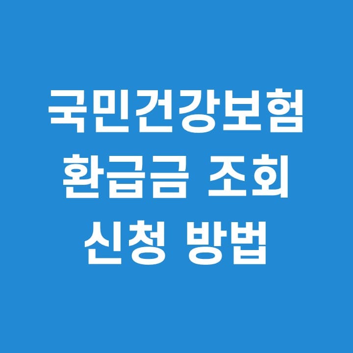  국민건강보험 환급금 조회 및 신청(간단하게 바로 확인)
