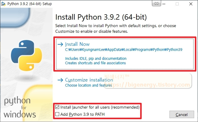 Install Python Check Option