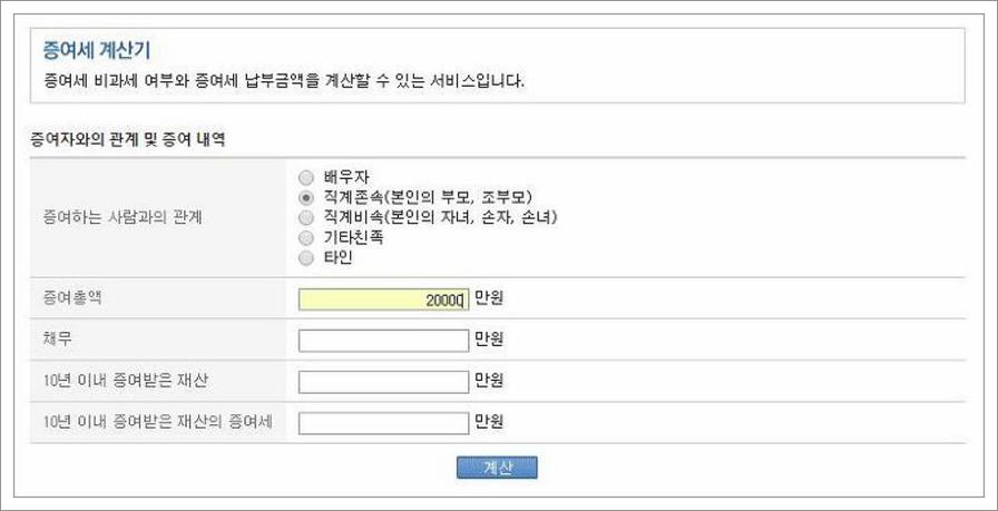 증여세 면제한도