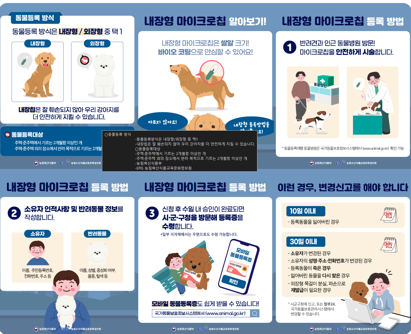 반려견 등록에 관한 정부 안내 사항