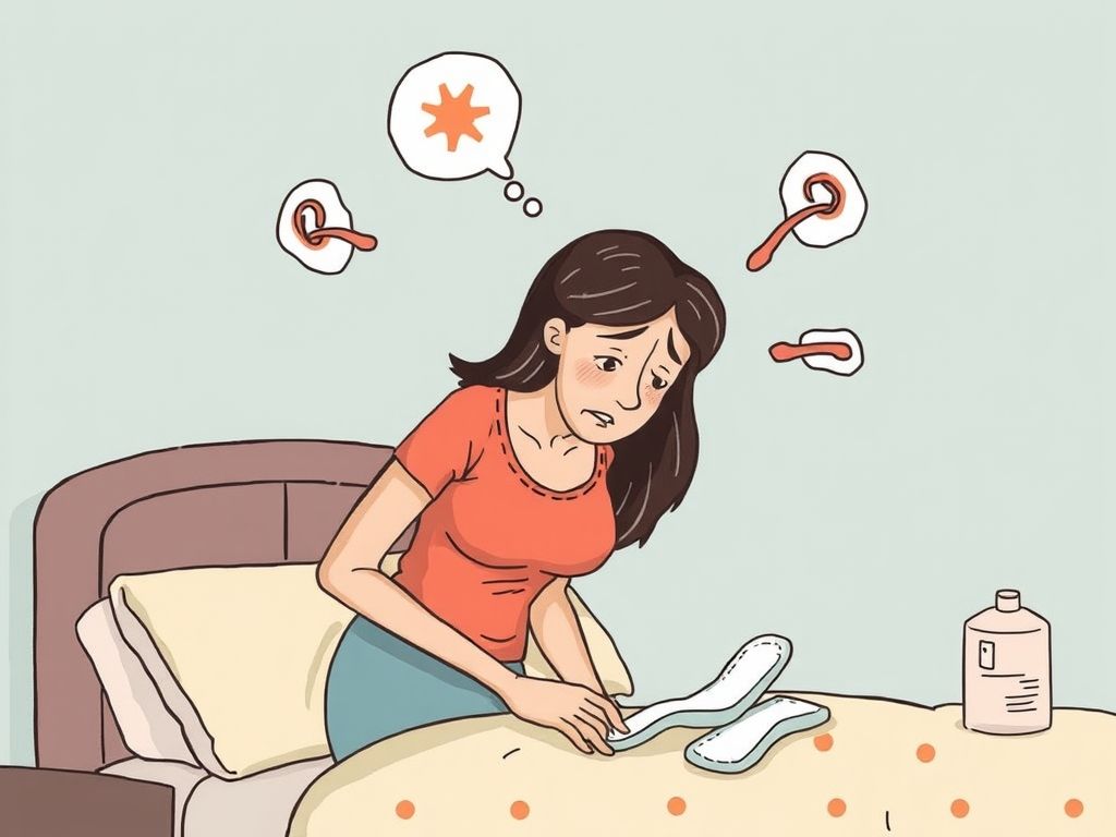 생리양으로 걱정하는 여성