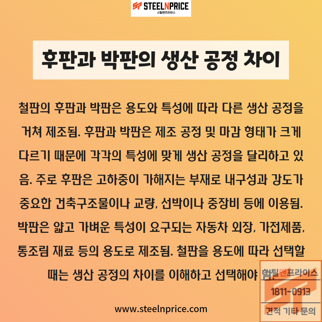 후판과 박판의 생산 공정 차이