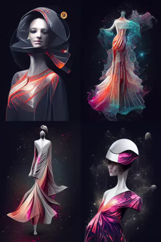 /imagine prompt: unibody costume&amp;#44; a luxury dress for women --ar 2:3 --v 3 결과이미지