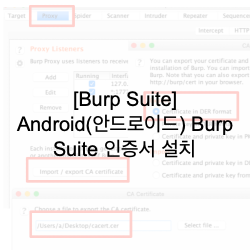 [Burp Suite] Android(안드로이드) Burp Suite 인증서 설치