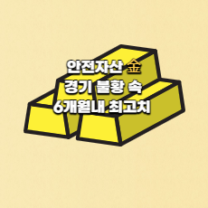  안전자산 金, 경기불황 속 반년새 최고치