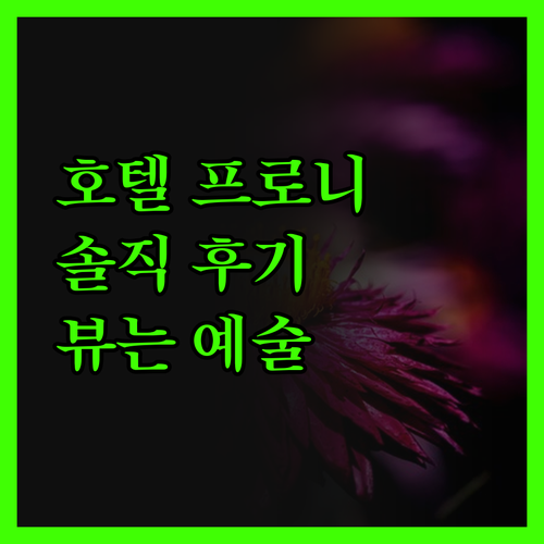 호텔 프로니 솔직 후기 뷰는 예술 가