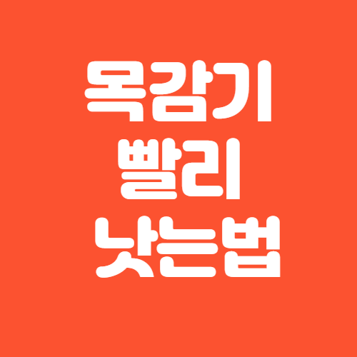  목감기 빨리 낫는법
