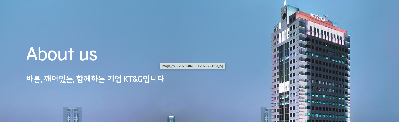 KT&amp;G 홈페이지 소개