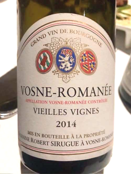Domaine Robert Sirugue Vosne-Romanee Vieilles Vignes 2014