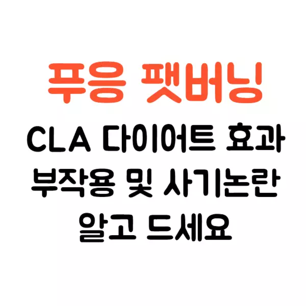 푸응 팻버닝 CLA 다이어트 효과 부작용 사기논란 정리