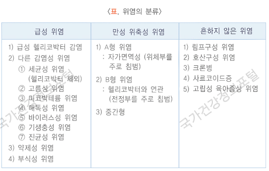 위염의 분류