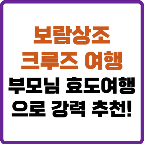 보람상조 크루즈 여행