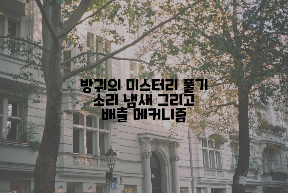 방귀의 미스터리 풀기 소리 냄새 그리고 배출 메커니즘