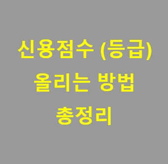 본 포스팅이 신용점수 올리는 방법에 대한 내용임을 보여주는 사진