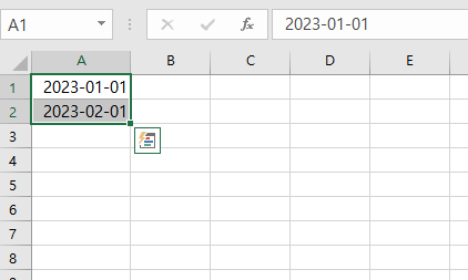 엑셀 날짜 매월 1일만 입력하는 방법