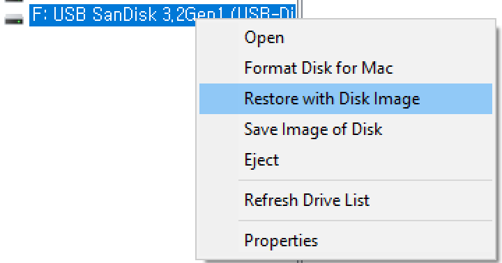 TransMac Restore with Disk Image